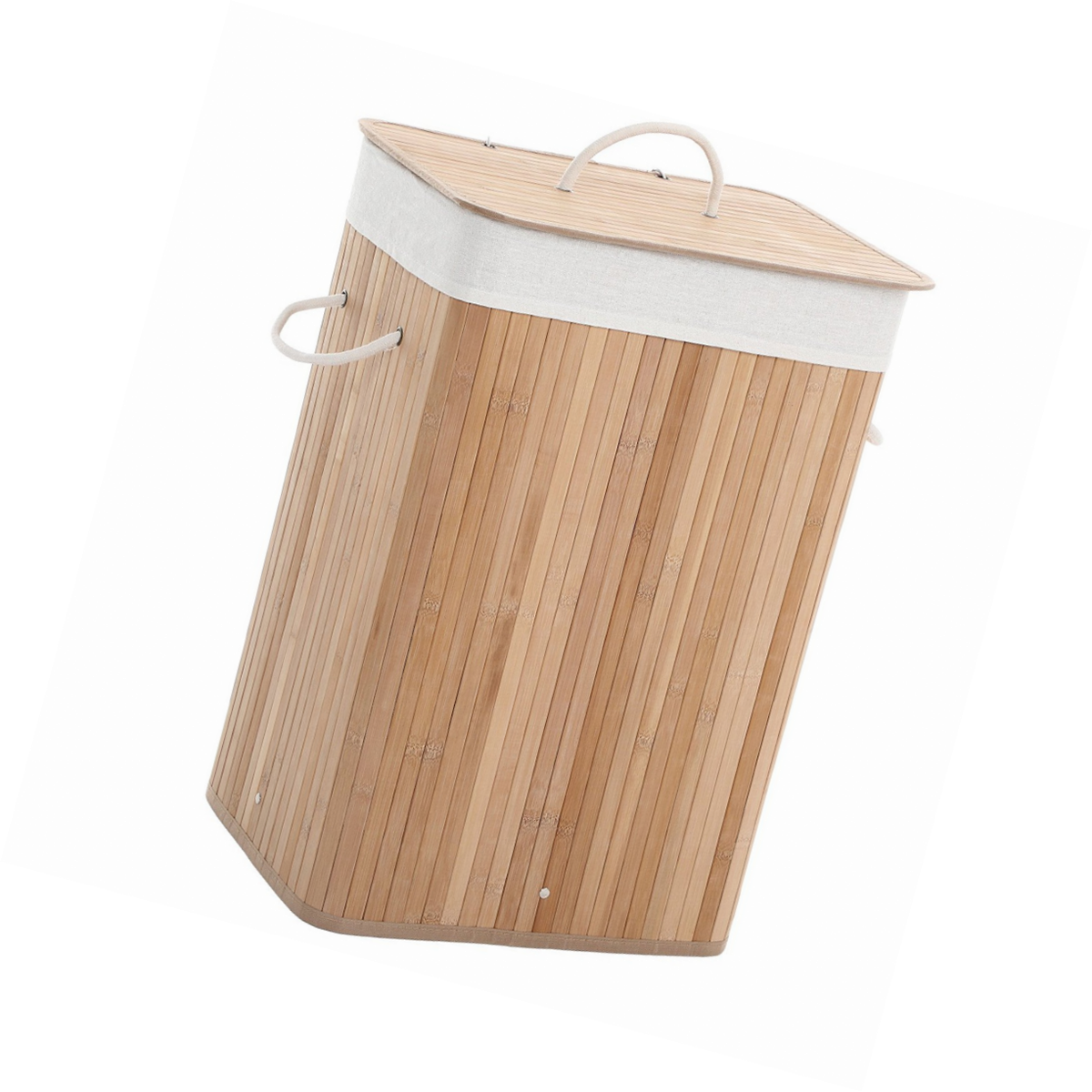 Songmics Corbeille A Linge Panier A Linge En Bambou Avec Sac Amovible Lavable 40 X 30 X 61 Cm Couleur Boisee Lcb10y