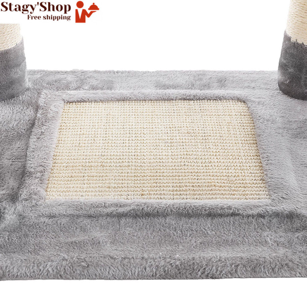 Feandrea Arbre A Chat Hauteur 138 Cm Tour De Jeux Pour Chats Avec Base Et 9 Poteaux A Griffer 1 Plateforme Gris Clair