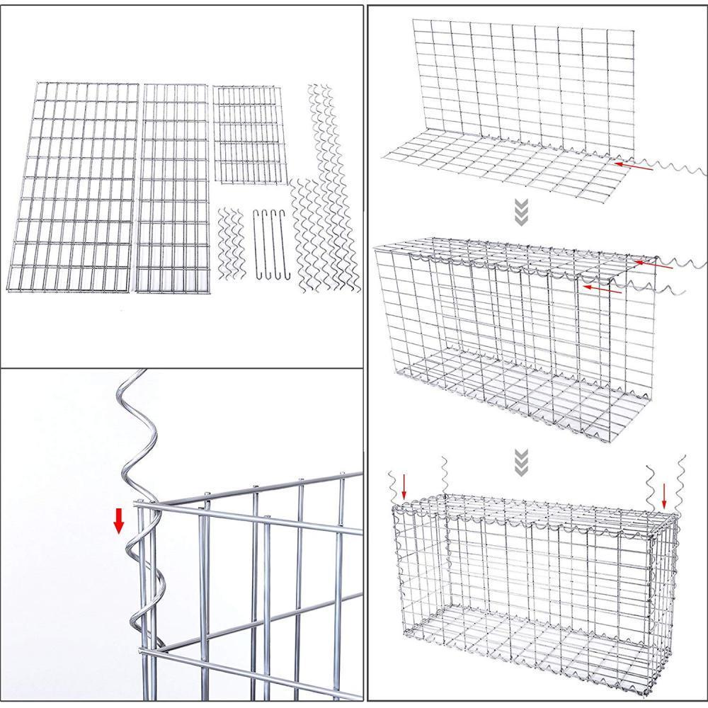 Gabion De Pierres 100 X 50 X 30 Cm Parterre En Acier Galvanise Panier Gabion Cloture Jardiniere A Gabion Ggb153 Songmics