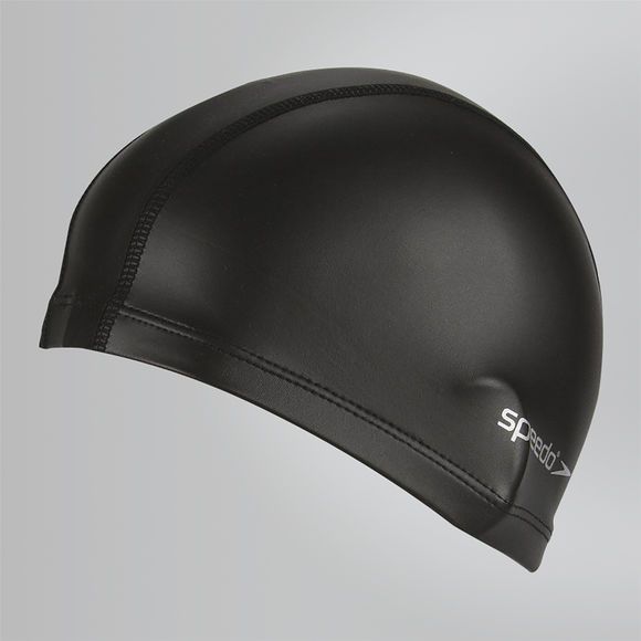 SPEEDO Bonnet de bain silicone et lycra PACE CAP BLACK leger tres resistant noir