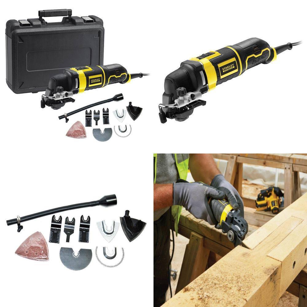 Outil Oscillatoire Multifonction Filaire Stanley Fatmax Fme650k Qs 300w Decoupe Poncage Grattage 20 Accessoires