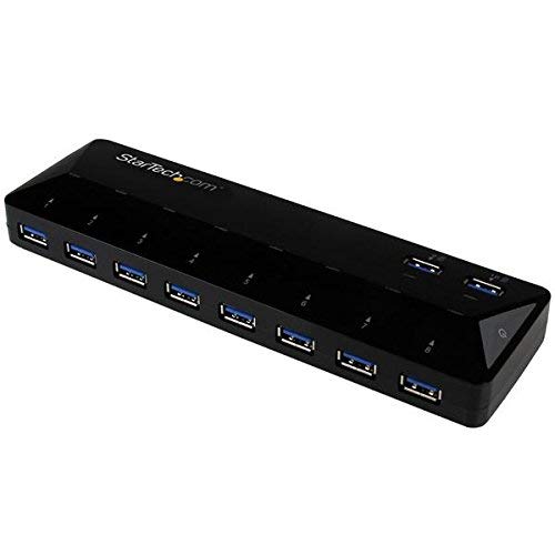 StarTech.com Hub USB 3.0 a 10 ports avec ports de charge et synchronisation - 2x 1,5 A - Commutateur de partage des peripheriques USB - 10 x SuperSpeed USB 3.0 - Ordinateur de bureau