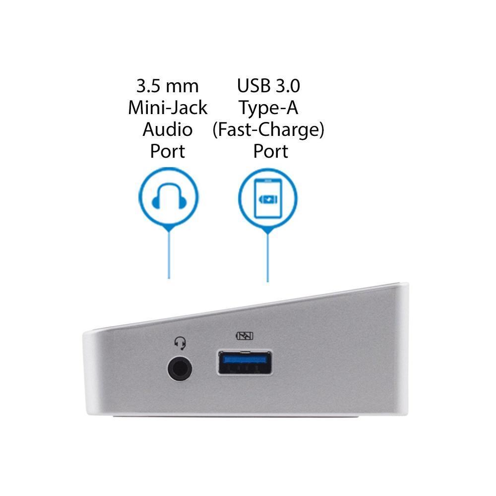 Startech.com Station D'accueil Usb 3.0 Triple Affichage Pc Portable - Replicateur De Ports Usb 3.0 Universel Avec 3 Sorties Video - 4k - Station D'accueil - Usb - 1gbe