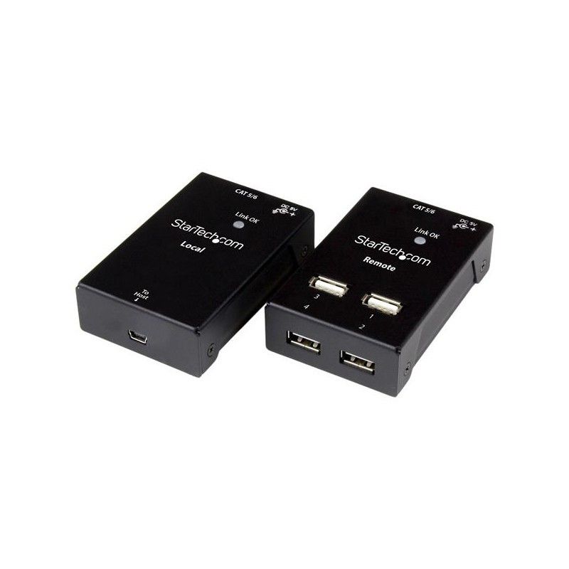 StarTechcom Extendeur USB 20 via Cat5 Cat6 a 4 ports Prolongateur USB