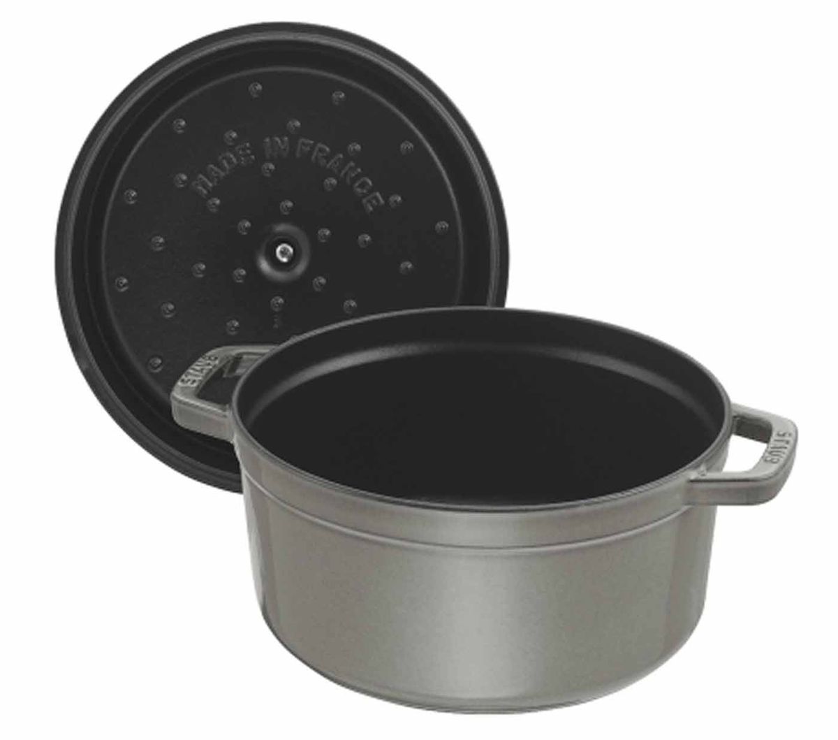 Cocotte Staub Gris graphite ronde 26 cm