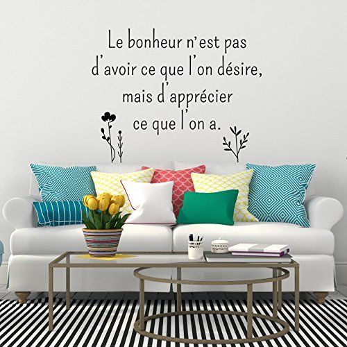 Ambiance-Live Sticker citation Le bonheur Noir