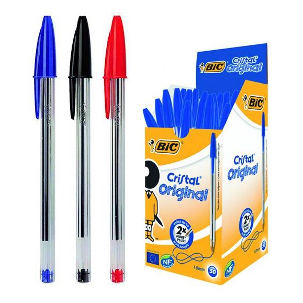 50 stylos-bille Bic Cristal coloris rouge
