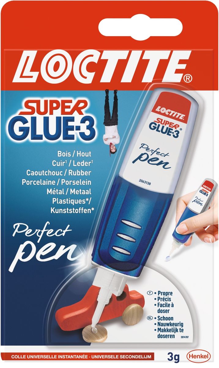 Colle glue gel Super glue 3 perfect pen LOCTITE, 3 g