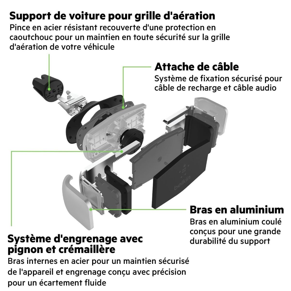 Belkin Support De Voiture Universel Pour Smartphone Gris