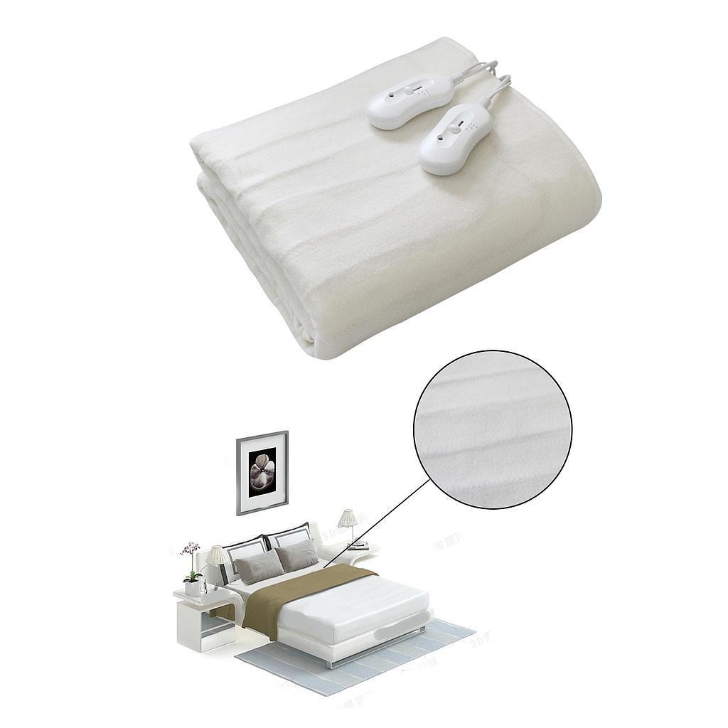 Surmatelas Chauffant - Todeco - Double 160x140 Cm - 2x60w - Commande A Distance - Blanc