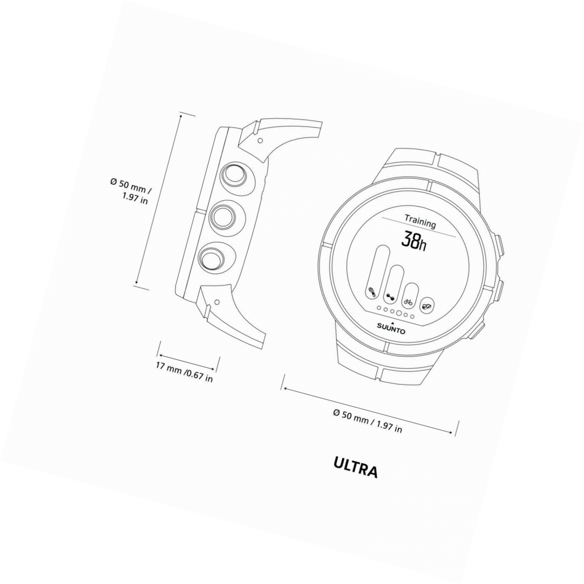 Unisexe Suunto Spartan Ultra Ultra White Hr Bluetooth Alarm Chronograph Watch Ss022660000