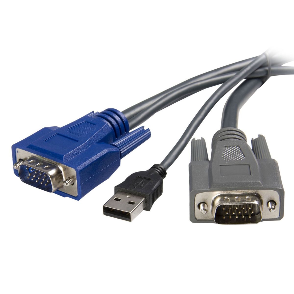 Startech.com Ultrafin Cable KVM 2 en 1 USB VGA - Cable clavier / video / souris (KVM) - USB, HD-15 (VGA) (M) pour HD-15 (VGA) (M) - 1.8 m - noir - pour StarTech.com 8 Port Rack Mount USB VGA KVM Switch w/ Audio (Audio Cables Included)