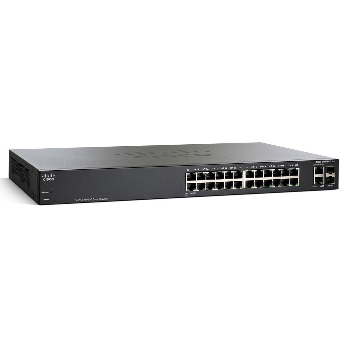 Cisco Systems Cisco Small Business Smart Sf200-24fp - Commutateur - Gere - 24 X 10/100 (poe) + 2 X Sfp Gigabit Combine - De Bureau, Montable Sur Rack - Poe (180 W)