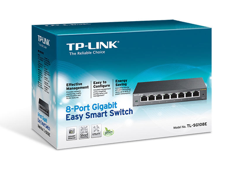 Switch Ethernet Gigabit 8 Ports Gigabit Hub Rj45 - Tp-link Tl-sg108e - Switch Manageable