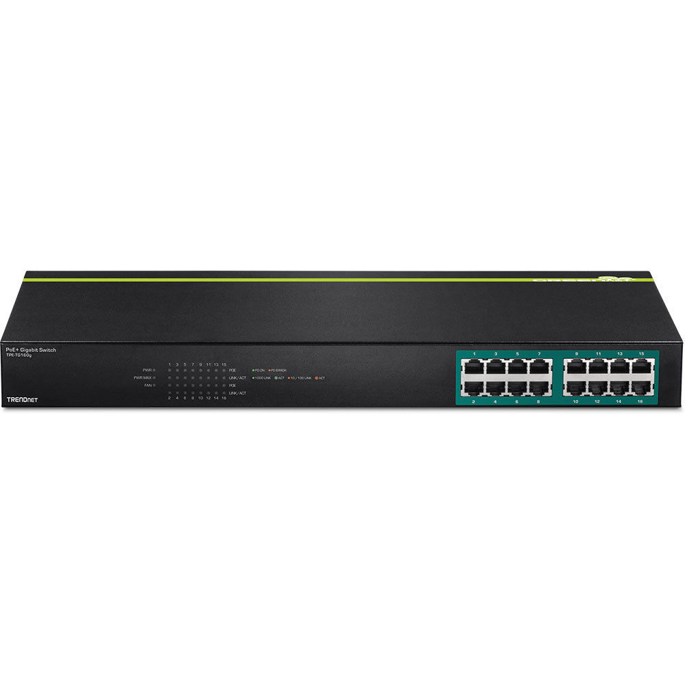 Trendnet Tpe Tg160g Commutateur 16 X 101001000 Poe Montable Sur Rack Poe 246 W Conformite Taa