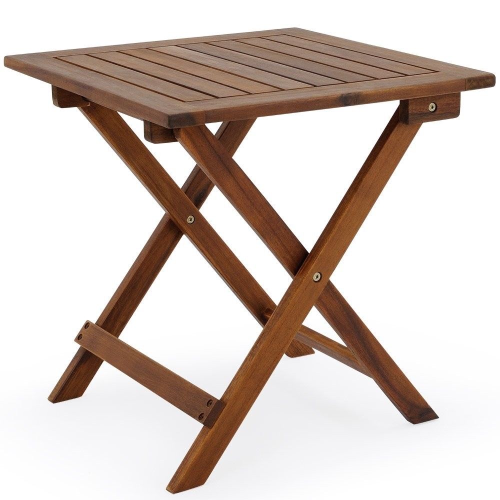 Casaria® Table Basse Pliante En Bois Dacacia 46x46cm Table Dappoint Pliable Pour Jardin Terrasse Interieur Exterieur