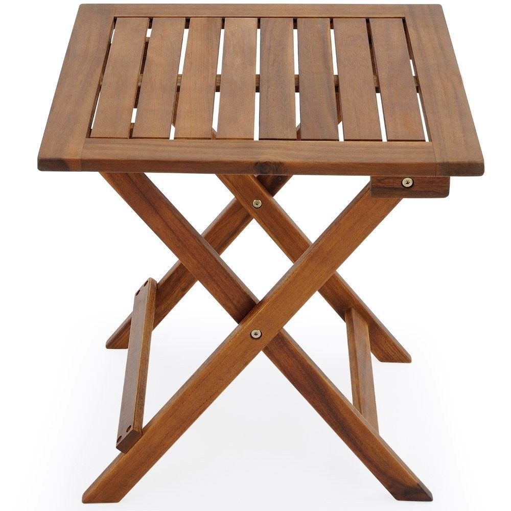 Casaria® Table Basse Pliante En Bois Dacacia 46x46cm Table Dappoint Pliable Pour Jardin Terrasse Interieur Exterieur