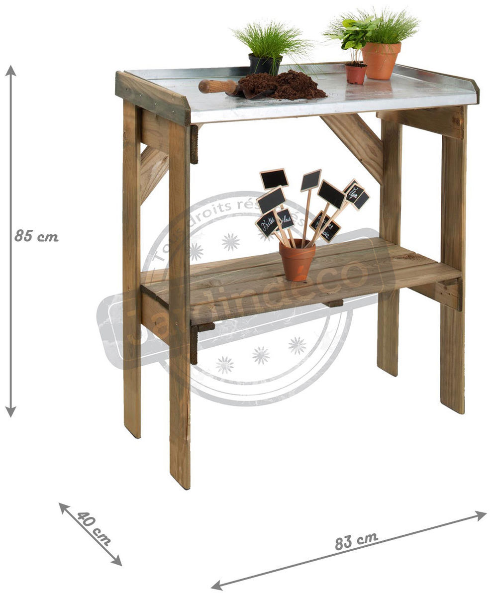 Table de preparation en bois pour le jardinage - longueur 83 cm JARDIPOLYS
