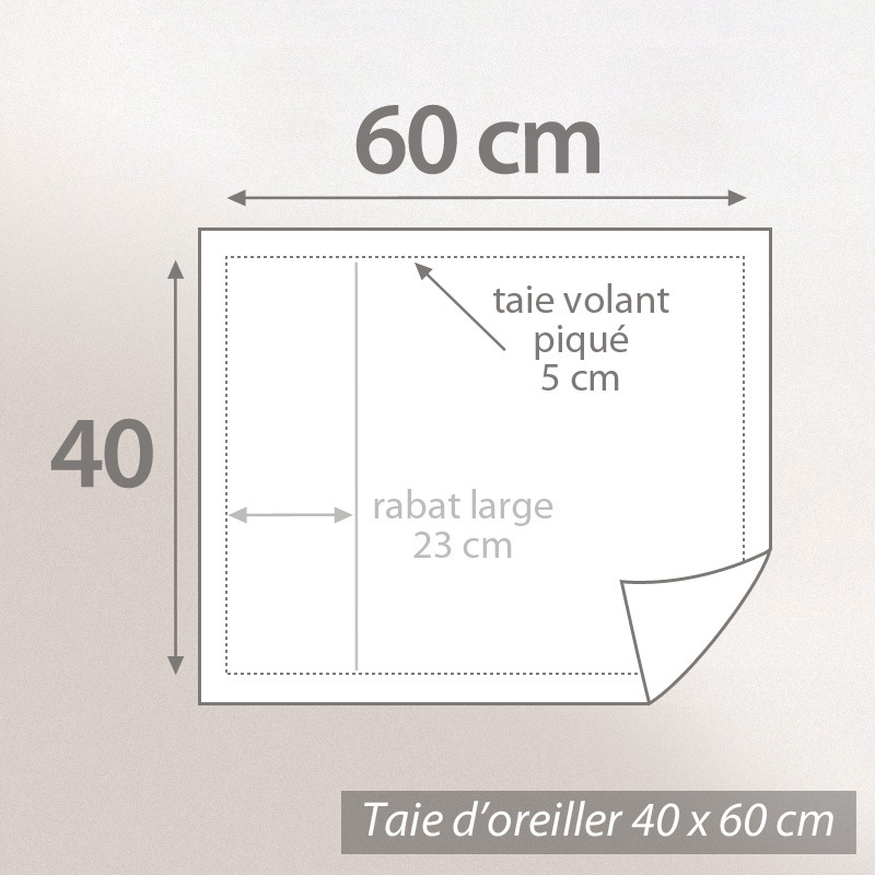 Taie Doreiller Coton Uni 60x40 Alu