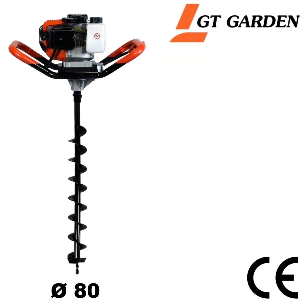 Gt Garden - Tariere Thermique 52 Cm3 3 Cv + Meche 80 Mm