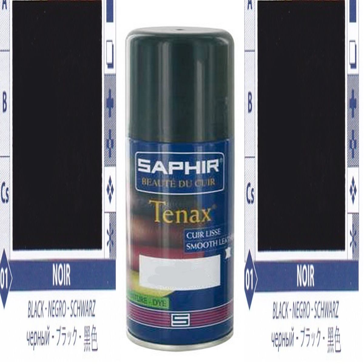 TEINTURE TENAX AVEL CUIRS LISSES SPRAY 150 ML NOIRE 01