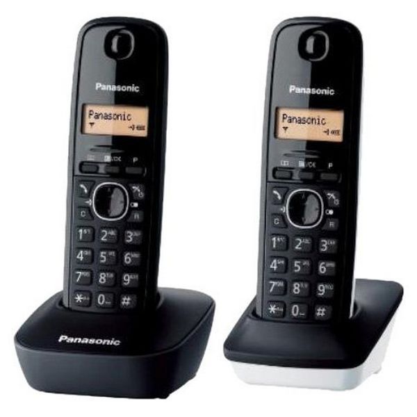 Telephone Sans Fil Panasonic Kx-tg1612sp1 Noir Blanc (2 Pieces)