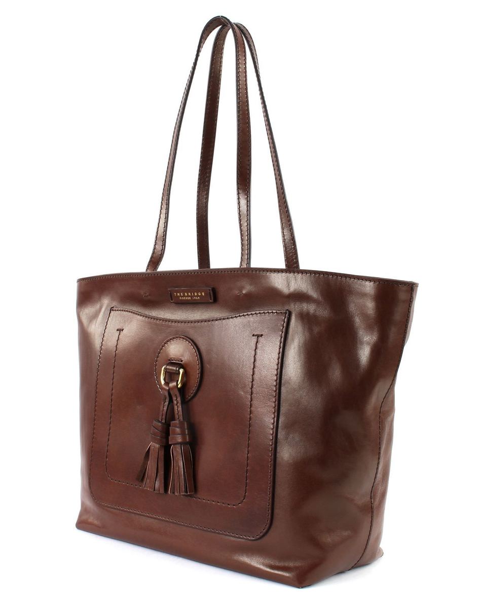 The Bridge Santacroce Shopper Sac Fourre Tout Cuir 32 Cm Marrone Tb