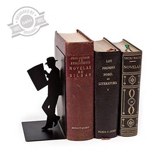 Serre-livres The Reader En Metal Noir 8x10x17,5cm