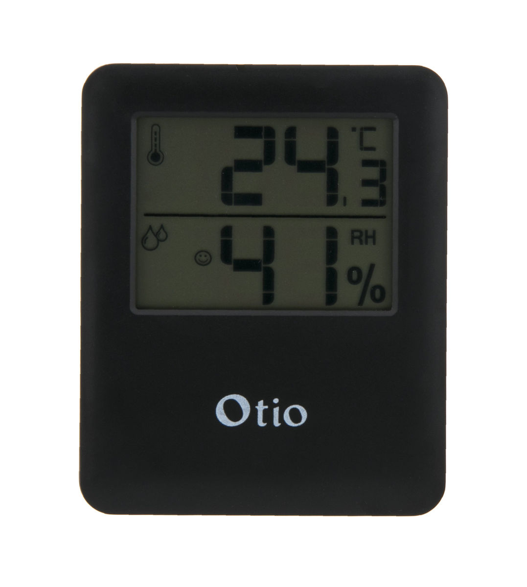Thermometre Hygrometre interieur magnetique OTIO noir