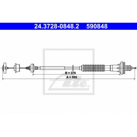 Tirette A Cable Commande Dembrayage Ate 243728 08482