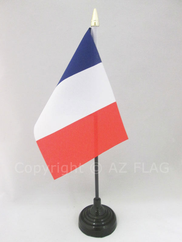 FRANCE TABLE FLAG 4'' x 6'' - FRENCH DESK FLAG 15 x 10 cm - golden spear top - N