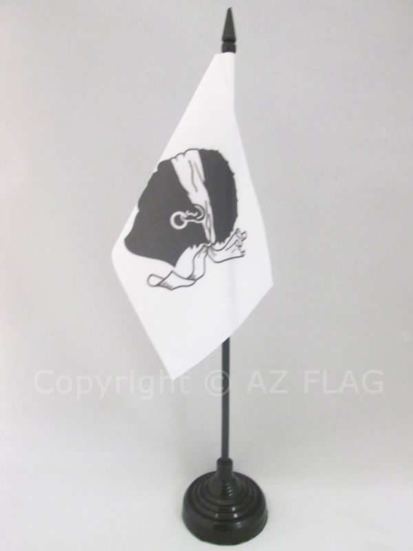 TISCHFLAGGE KORSIKA 15x10cm - CORSE TISCHFAHNE 10 x 15 cm - flaggen AZ FLAG - Ne