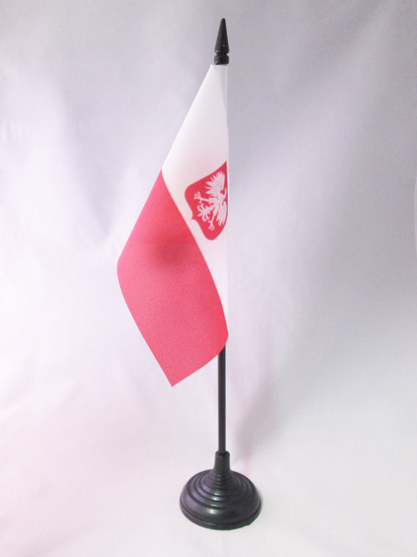 Drapeau De Table Pologne Avec Aigle 15x1...