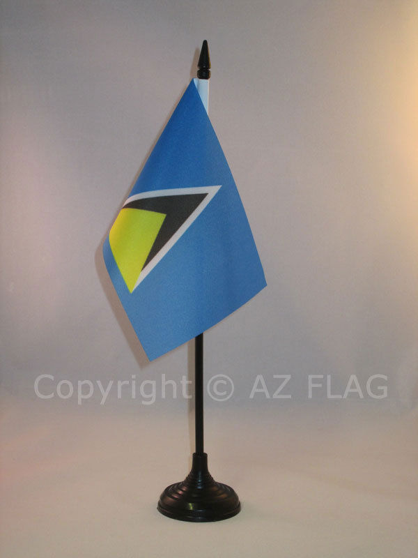 Tischflagge St. Lucia 15x10cm - Santa Lucia Tischfahne 10 X 15 Cm - Flaggen Az F