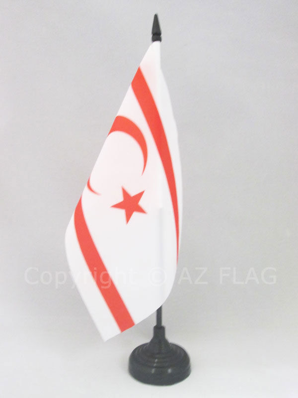Tischflagge TÜrkische Republik Nordzypern 21x14cm - Nord-zypern Tischfahne 14 X