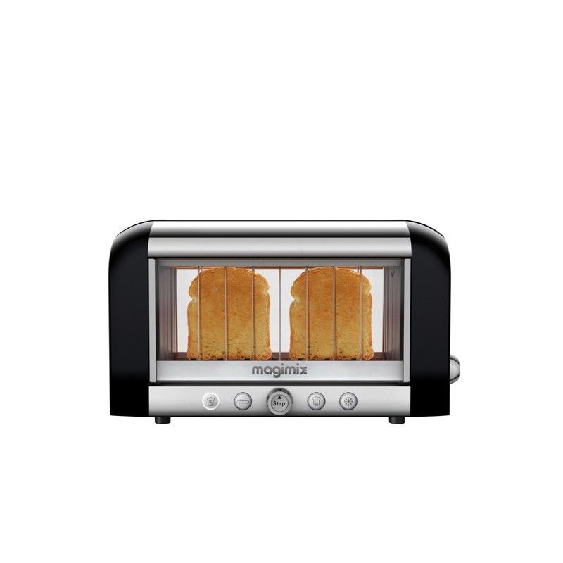 Grille-pain Magimix 11541 Vision Noir - 2 Tranches - 1450 Watt - 8 Niveaux De Dorage