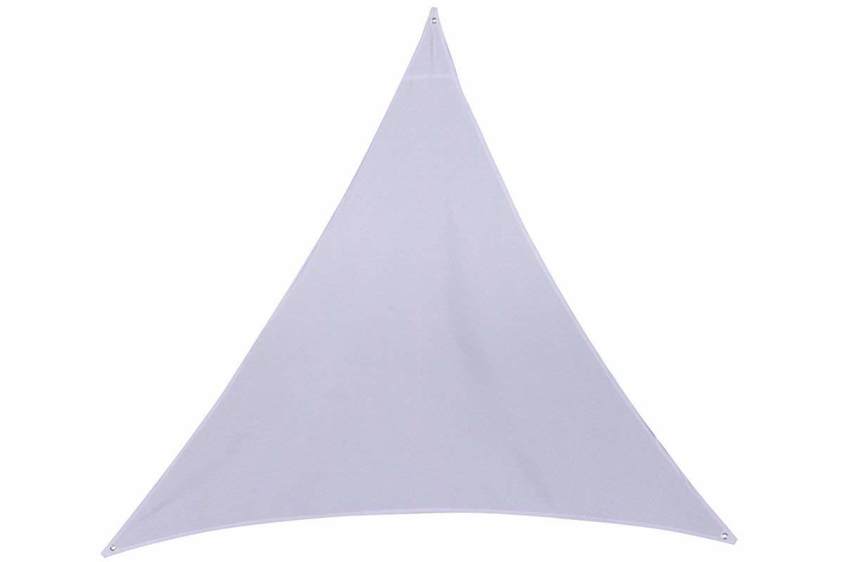 Voile Dombrage Triangulaire - Toile Solaire - 4 X 4 X 4 M - Blanc - Protection Anti-uv - Housse Incluse