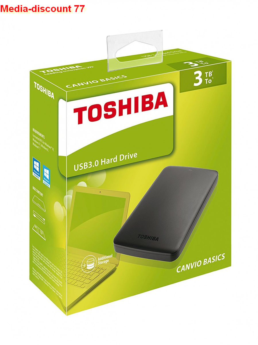 Disque Dur Externe - Toshiba - 3to - Usb 3.0 - Noir