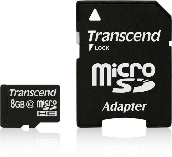 TS8GUSDHC10 Transcend Premium Carte memoire flash adaptateur microSDHC SD incluse 8 Go 