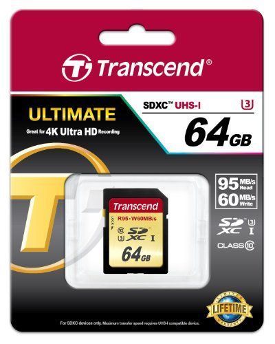 Carte Memoire Flash Transcend Ultimate 64 Go Uhs Class 3 Sdxc Uhs-i