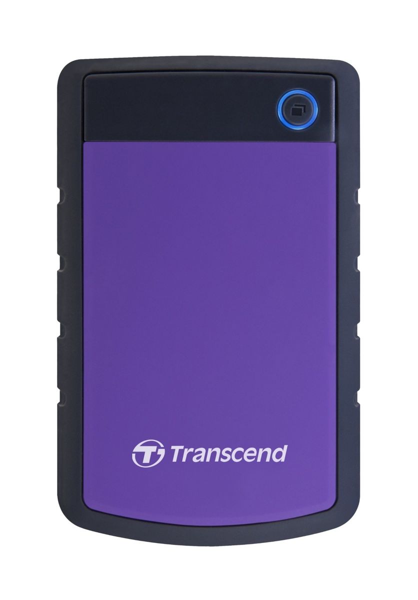 Disque Dur Portable Transcend Storejet 25h3p - 2 To - Usb 3.0 - Antichoc - Noir/violet