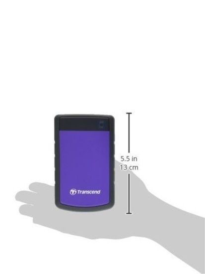 Disque Dur Portable Transcend Storejet 25h3p - 2 To - Usb 3.0 - Antichoc - Noir/violet