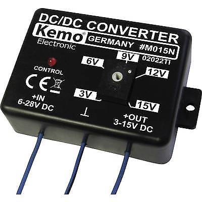 Kemo Convertisseur De Tension M015n 6-28 Volt Sur 3/6/9/12 Ou 15 Reglable 1,5a