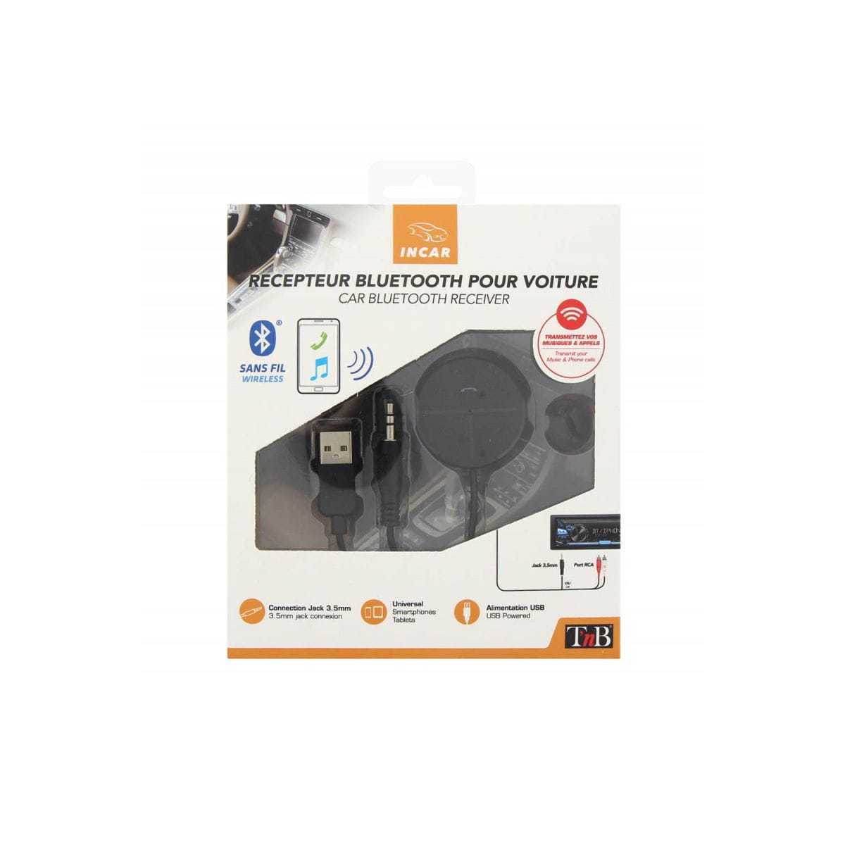 Recepteur Bluetooth - T Nb - Connectivite Bluetooth 4.1 - Alimentation Usb - Sortie Jack 3.5mm