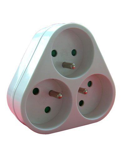 Multiprise Zenitech Triangulaire Triplite Blanche