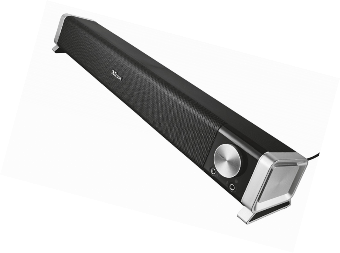 Trust Asto Enceinte Pc Barre De Son 12 Watt Avec Connecteurs Pour Casque Et Micro Alimentation Usb Pour Pc Noir