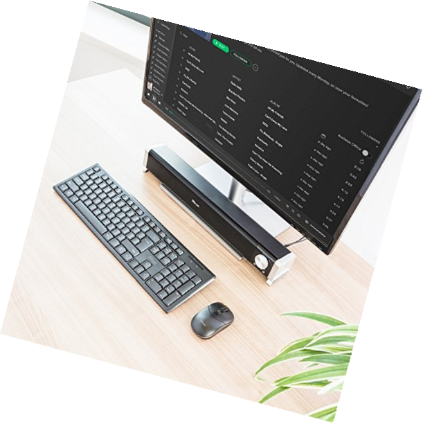 Trust Asto Enceinte Pc Barre De Son 12 Watt Avec Connecteurs Pour Casque Et Micro Alimentation Usb Pour Pc Noir
