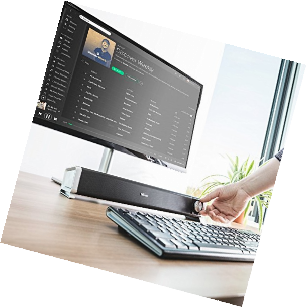 Trust Asto Enceinte Pc Barre De Son 12 Watt Avec Connecteurs Pour Casque Et Micro Alimentation Usb Pour Pc Noir