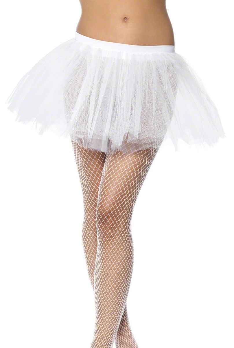 Tutu Blanc Femme - Marque - Modele - Taille Unique - Deux Superpositions De Tulle - Accessoire De Deguisement