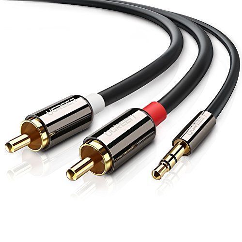 Cable Audio - Ugreen - Jack 3.5mm Vers 2 Rca Males - 3m - Plaque Or 24k - Compatible Tv Et Pc